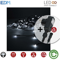 Tenda ghiacciolo con programmatore 2mt x 0,5mt 12 strisce 40 leds bianco freddo edm características