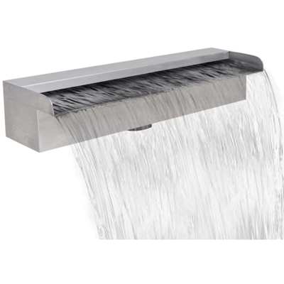 Asupermall - Fontana a Cascata per Giardino Rettangolare Acciaio Inox 45 cm