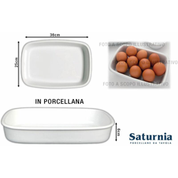 Pirofila Rett. Porcell. Forno Bianco Cm.36 Saturnia precio