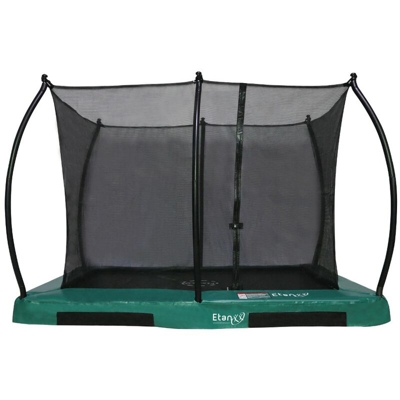 Etan - SOLO TRAMPOLINO Tappeto elastico interrato rettangolare 281x201cm con rete di sicurezza - verde. Trampolino con perfetto rapporto qualità