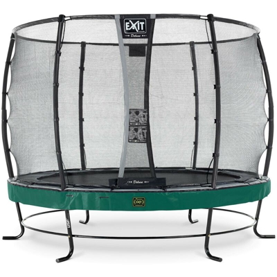 SOLO TRAMPOLINO Tappeto elastico da giardino rotondo 305cm con rete di sicurezza Deluxe - verde. Con telaio molto stabile. Un trampolino elastico di