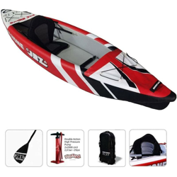 Bricoshop24 - Kayak Canoa Gonfiabile 1 Posto Alta Pressione da Pesca Mare Remo Pagaia Pompa precio