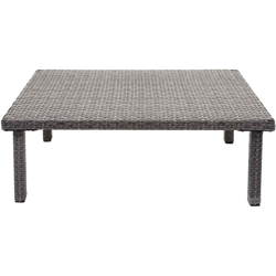 Tavolino tavolo da esterno HWC-G16 polyrattan 50x80x30cm grigio características