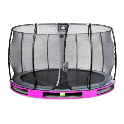 Exit - SOLO TRAMPOLINO Tappeto elastico interrato rotondo 366cm - rosa. Con rete di sicurezza a chiusura automatica e bordo protettivo robusto e