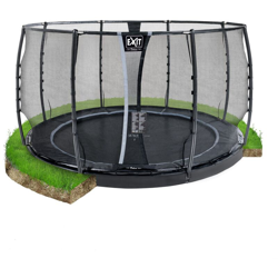 Exit - SOLO TRAMPOLINO Tappeto elastico da giardino interrato rotondo 366cm con rete di sicurezza - nero. Telaio ultra stabile e doppie molle più precio