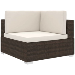 Asupermall - Poltrona Modulare ad Angolo 1 pz con Cuscini Polyrattan Marrone precio