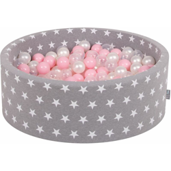 90X30cm/200 Palline ? 7CM Piscina Di Palline Colorate Per Bambini Tondo Fabbricato In EU, Grigio Stelle:Rosa Ch/Perla/Trasparente - grigio características