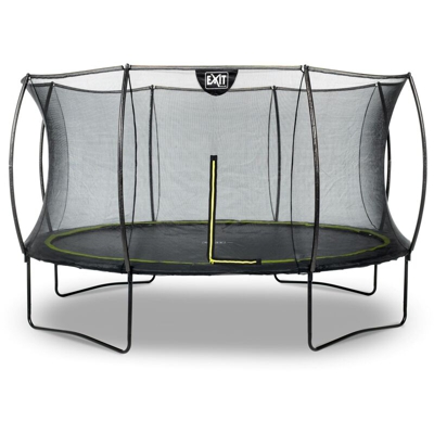 Exit - SOLO TRAMPOLINO Tappeto elastico da giardino rotondo 366cm con rete di sicurezza con pali curvi - nero. Sicurezza ottimale e qualità