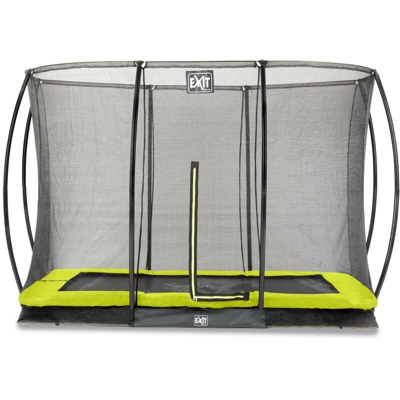 Exit - SOLO TRAMPOLINO Tappeto elastico da giardino interrato rettangolare 214x305cm con rete di sicurezza - verde. Sicurezza e qualità