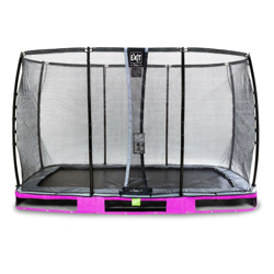 Exit - SOLO TRAMPOLINO Tappeto elastico da giardino interrato rettangolare 244x427cm - rosa. Con rete di sicurezza Deluxe e bordo protettivo extra precio