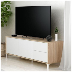 Mobile Porta Tv Moderno Televisione Salotto Bianco + Rovere 130x41x47 - 016622f características