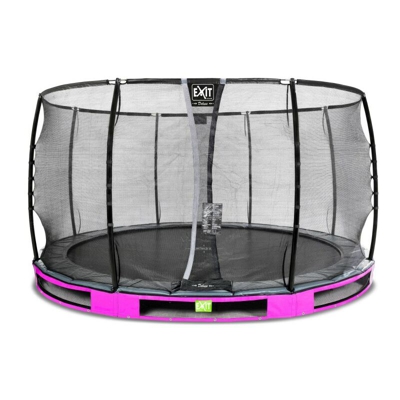 Exit - SOLO TRAMPOLINO Tappeto elastico da giardino interrato rotondo 366cm - rosa. Con rete di sicurezza Deluxe e bordo protettivo extra sicuro.