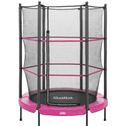 SOLO TRAMPOLINO Tappeto elastico junior 140cm con rete di sicurezza - rosa. Per interni e esterni, da 2-6 anni. precio