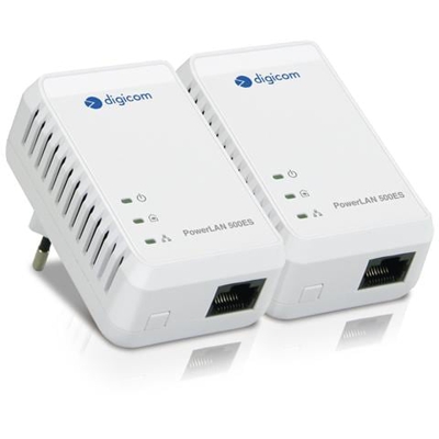 Kit 2 Adattatori Ethernet Powerline 2 x 1 Porte Ethernet 500 Mbps