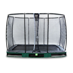 Exit - SOLO TRAMPOLINO Tappeto elastico da giardino interrato rettangolare 214x366cm - verde. Con rete di sicurezza Deluxe e bordo protettivo extra en oferta