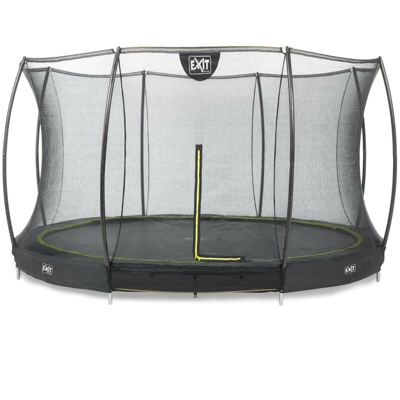 Exit - SOLO TRAMPOLINO Tappeto elastico da giardino interrato rotondo 366cm con rete di sicurezza - nero. Sicurezza e qualità