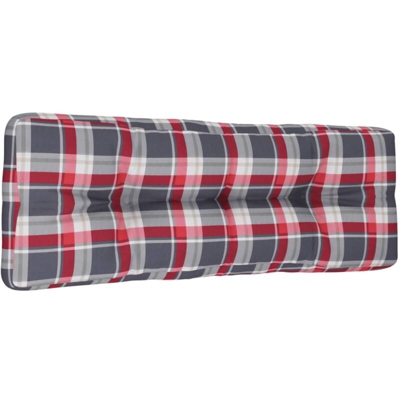 Cuscino per Divano da Giardino 120x40x12 cm in Tessuto a Quadri Rosso - Multicolore - Vidaxl