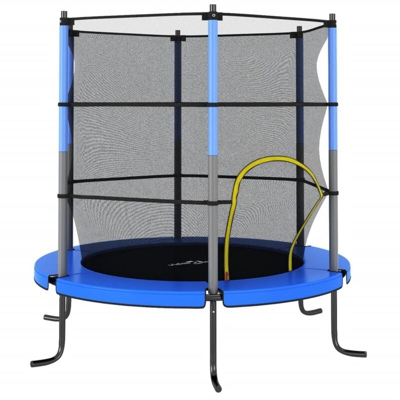 vidaXL Trampolino con Rete di Sicurezza Rotondo 140x160 cm Blu