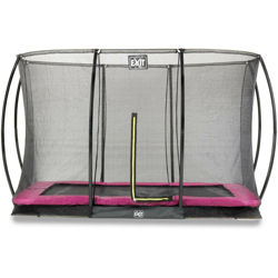 Exit - SOLO TRAMPOLINO Tappeto elastico da giardino interrato rettangolare 244x366cm con rete di sicurezza - rosa. Sicurezza e qualità precio