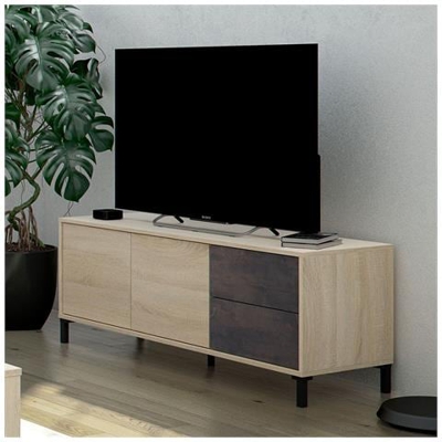 Mobile Porta Tv Moderno Televisione Salotto Rovere+ossido 130x41x47 Cm - 0x6622f