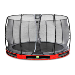 Exit - SOLO TRAMPOLINO Tappeto elastico interrato rotondo 366cm - rosso. Con rete di sicurezza a chiusura automatica e bordo protettivo robusto e en oferta