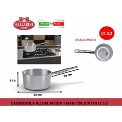 Casseruola media in alluminio con un manico professionale cm 20 - Ballarini precio