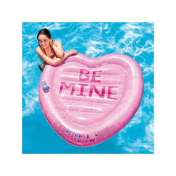 Materassino Isola Gonfiabile Stampa Cuore Pvc Mare Piscina 145 X 142 Cm Rosa precio