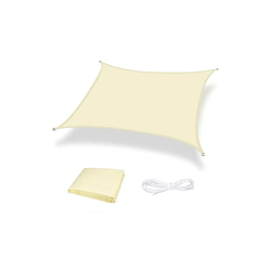 Moboo Tenda da sole per balcone, impermeabile, antivento, PES 420D, 96%, protezione UV per giardino, esterni, quadrata, rettangolare, bianco crema precio