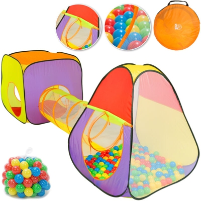 Tenda da gioco XXL incl. 200 palline zanzariera borsa per trasporto funzione Popup con tunnel - Spielwerk