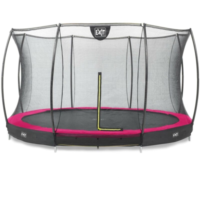 SOLO TRAMPOLINO Tappeto elastico da giardino interrato rotondo 427cm con rete di sicurezza - rosa. Sicurezza e qualità