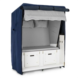 Hiddensee Cabina Sdraio Set Grigio 2 Posti 118 cm Copertura Rotelle en oferta