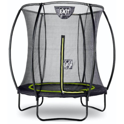 SOLO TRAMPOLINO Tappeto elastico da giardino rotondo 183cm con rete di sicurezza con pali curvi - nero. Sicurezza ottimale e qualità en oferta