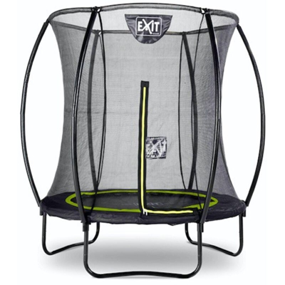 SOLO TRAMPOLINO Tappeto elastico da giardino rotondo 183cm con rete di sicurezza con pali curvi - nero. Sicurezza ottimale e qualità