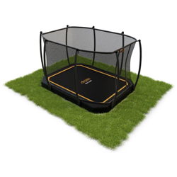 SOLO TRAMPOLINO Tappeto elastico interrato rettangolare 305x225cm con rete di sicurezza - nero. Approvato per uso pubblico. Garanzia a vita sul telaio precio