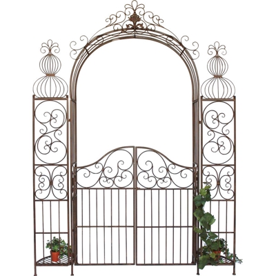 Arco di Rose con Porta Pforte 120853 in Metallo Ferro-battuto 265 x 190 cm Aiuto-Arrampicata - Dandibo