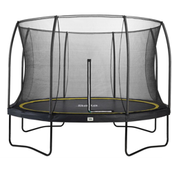 SOLO TRAMPOLINO Tappeto elastico da giardino rotondo 366cm - nero. Con rete di sicurezza con cerniera a doppia faccia e bordo protettivo spesso. precio