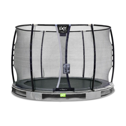 SOLO TRAMPOLINO Tappeto elastico da giardino interrato rotondo 305cm - grigio. Con rete di sicurezza Deluxe e bordo protettivo extra sicuro. Qualità en oferta