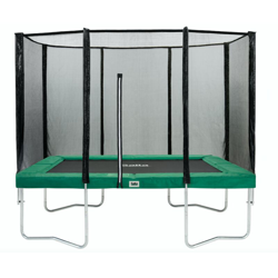 SOLO TRAMPOLINO Tappeto elastico da giardino rettangolare 214x305cm - verde. Con rete di sicurezza e bordo protettivo spesso. Sicurezza e qualità a en oferta