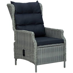 vidaXL Sedia Giardino Reclinabile Cuscini in Polyrattan Grigio Chiaro - Grigio en oferta