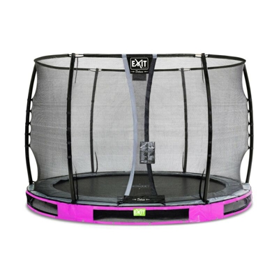 SOLO TRAMPOLINO Tappeto elastico da giardino interrato rotondo 305cm - rosa. Con rete di sicurezza Deluxe e bordo protettivo extra sicuro. Qualità e