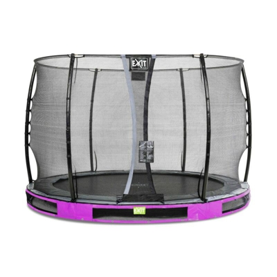 SOLO TRAMPOLINO Tappeto elastico interrato rotondo 305cm - rosa. Con rete di sicurezza a chiusura automatica e bordo protettivo robusto e extra