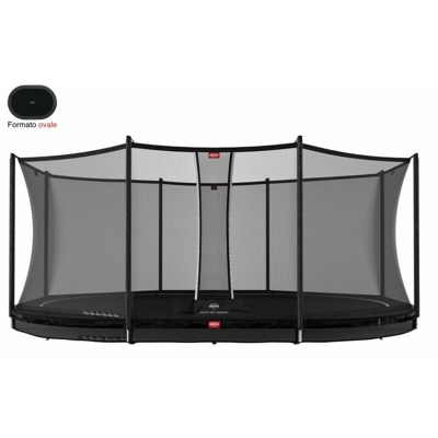 Solo Trampolino - BERG Grand Favorit interrato ovale 520x345cm - nero