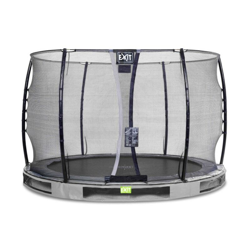 SOLO TRAMPOLINO Tappeto elastico interrato rotondo 305cm - grigio. Con rete di sicurezza a chiusura automatica e bordo protettivo robusto e extra precio