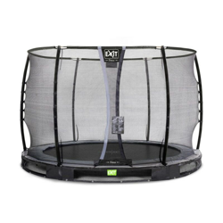 SOLO TRAMPOLINO Tappeto elastico da giardino interrato rotondo 305cm - nero. Con rete di sicurezza Deluxe e bordo protettivo extra sicuro. Qualità e características