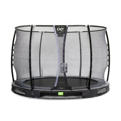 SOLO TRAMPOLINO Tappeto elastico da giardino interrato rotondo 305cm - nero. Con rete di sicurezza Deluxe e bordo protettivo extra sicuro. Qualità e