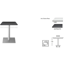 Tavolo da bar Dodo 60x60 cm + base 40x40 h 110 cm lino precio