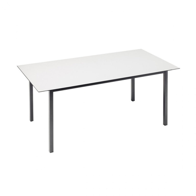 Tavolo Pranzo 160 x 90 cm bianco verniciato antracite