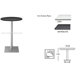 Tavolo bar Dodo Ø 70 cm + base H 110 lino precio