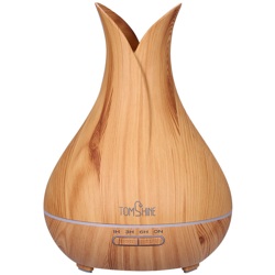 Tomshine 400ml nebbia fredda umidificatore ultrasonico dell'aroma dell'olio essenziale diffusore della venatura del legno colore 7 che cambia la luce características