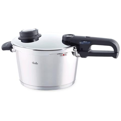 Pentola a Pressione con Inserto Vapore Ø 22 cm Capacità 4,5 Litri Acciaio Inox - Linea Vitavit Premium